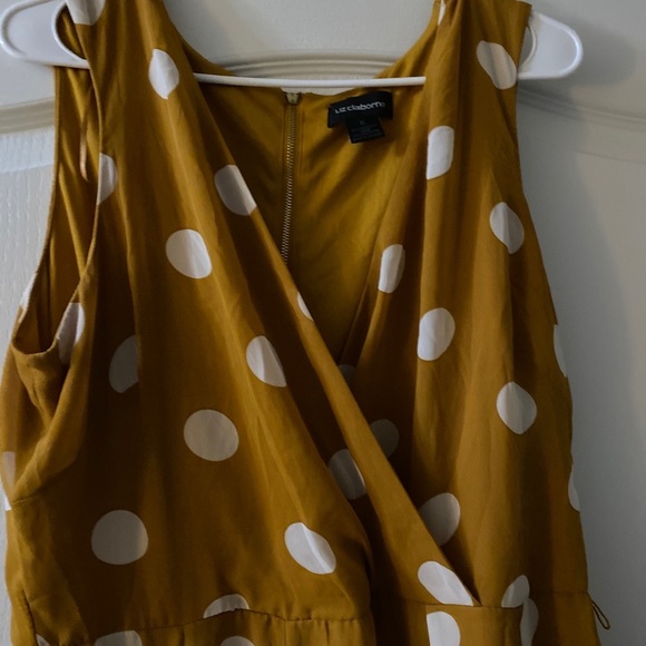 Liz Claiborne Mustard & White Polka Dot Dress - Picture 3 of 5